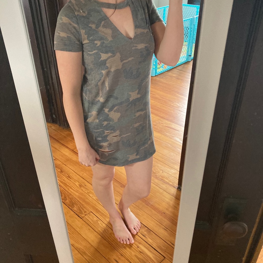 Charlotte Russe distressed camo dress